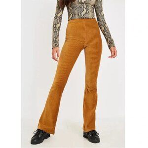 Urban Outfitters mustard stretch corduroy flare, high-waisted pants